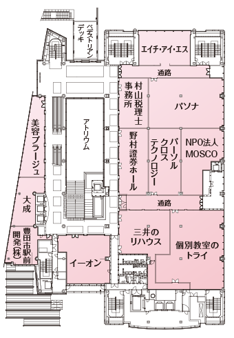 ２階(アトリウム・店舗２階)